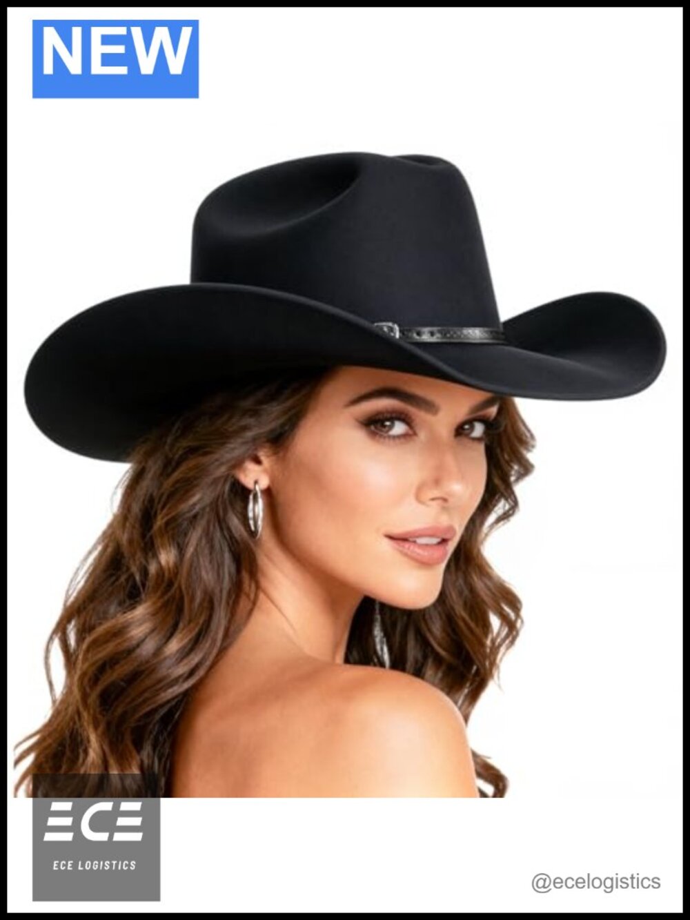 Western Cowboy Hat Wide Brim Felt 2 Decorative Bands Cowgirl Party Festival